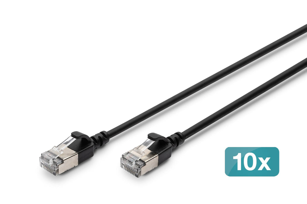 Digitus Cable De Red Cat 6a F/Ftp Slim 0,50m Negro 10 Unidades