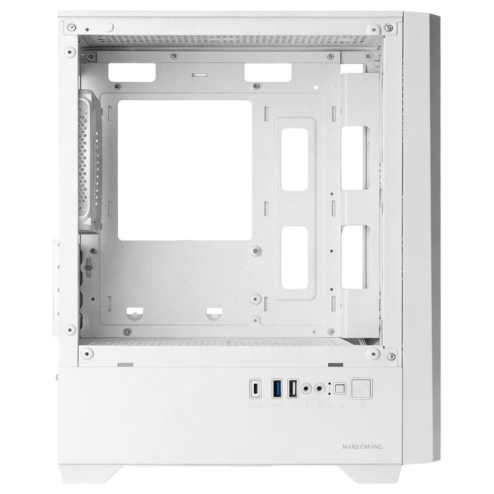 Caja Pc  Micro Atx Mars Gaming Mc-Vectorw Gpu Max 282mm Cristal Templado Mesh Argb Usb-C Blanco