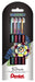 EAN 4016284339596 - Pentel Dual Metallic Bolígrafo cilíndrico Verde, Naranja, Rosa, Violeta 4 pieza(s) imagen 1