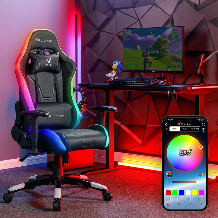 EAN 0094338230284 - X Rocker 2023028 silla para videojuegos Silla para videojuegos de PC Asiento acolchado Negro imagen 8
