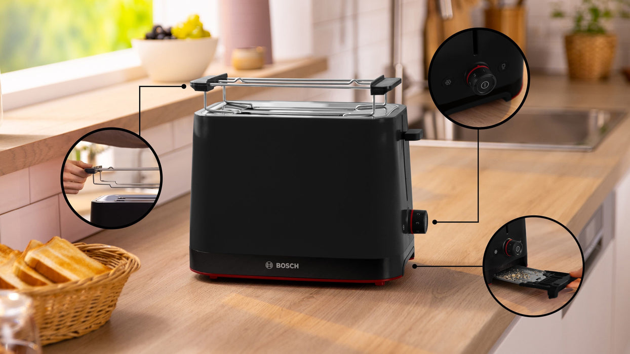 EAN 4242005403042 - Bosch TAT3M123 tostadora 2 rebanada(s) 950 W Negro imagen 2