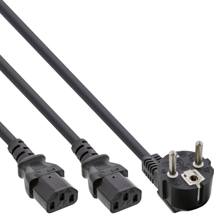 Cable En Y De Alimentación De Ca Inline Tipo F Negro 5 M