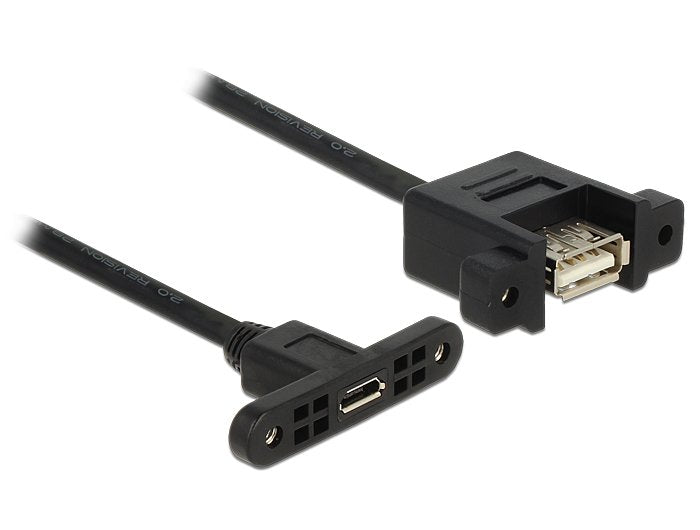 Delock Cable Usb 2.0 Micro-B Buchse Zum Einbau > Usb 2.0 A Buchse Zum Einbau 1 M