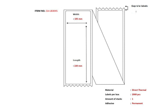 EAN 5706998986320 - Capture CA-LB3045 etiqueta de impresora Blanco imagen 1