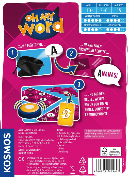 EAN 4002051684891 - Kosmos 47856163 juego de tablero 15 min Juego De Cartas Word imagen 2