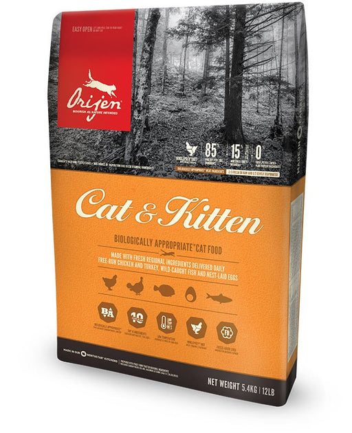 EAN 0064992280345 - Orijen Cat & Kitten alimento seco para gatos 340 g Gatito Pollo, Pescados, Pavo imagen 1