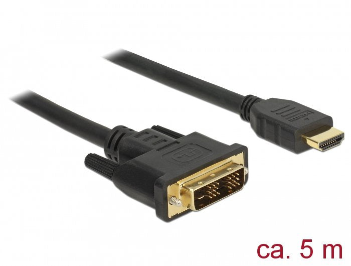 Delock 85586 Cable Hdmi A Dvi 18+1 Bidireccional 5 M