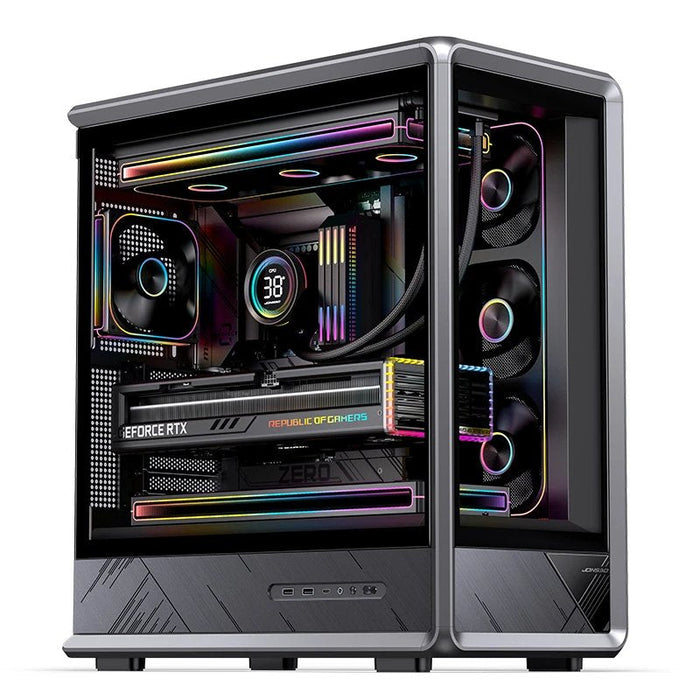 Jonsbo D401 Pc-Gehäuse, Midi Tower, Atx, Tempered Glass - Schwarz