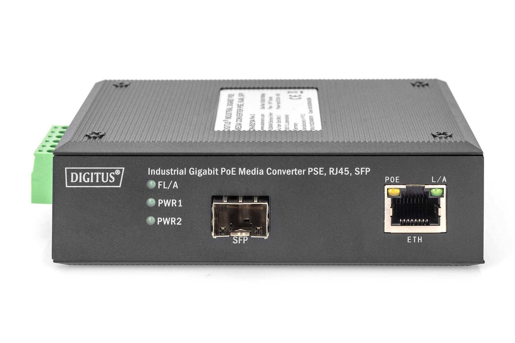 Digitus Convertidor Industrial Gigabit Media Rj45 Sfp Poe Pse