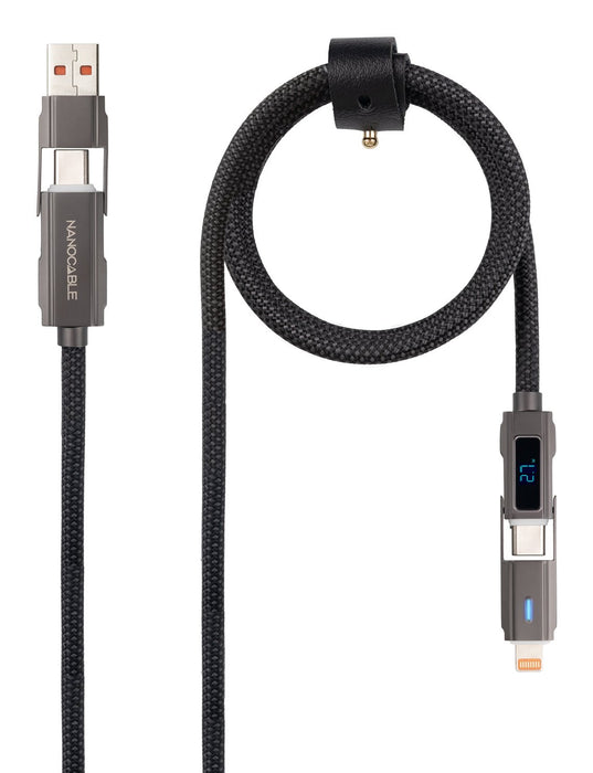 EAN 8433281017269 - Nanocable 10.01.2501 cable USB 1 m USB A/USB C USB C/Lightning 27 W Negro imagen 2