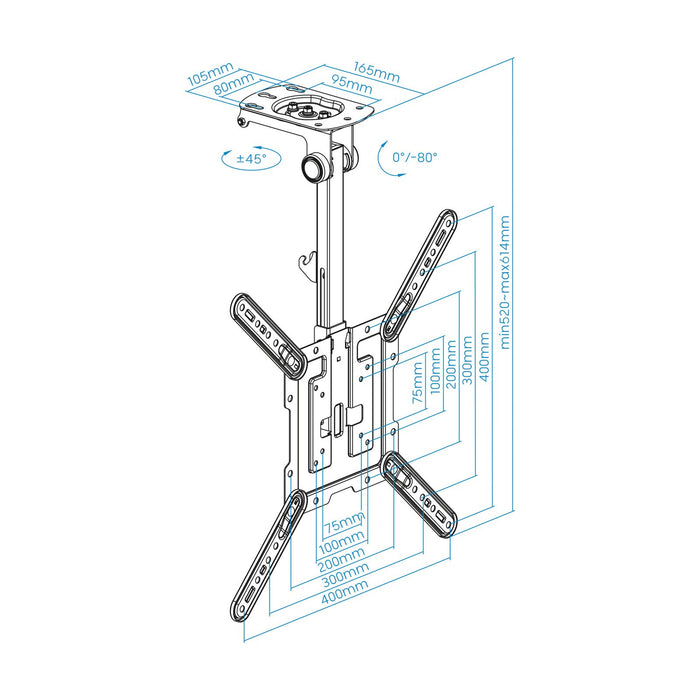 EAN 8433281013728 - TooQ LPCE1123TSLI-B soporte para TV 139,7 cm (55") imagen 4