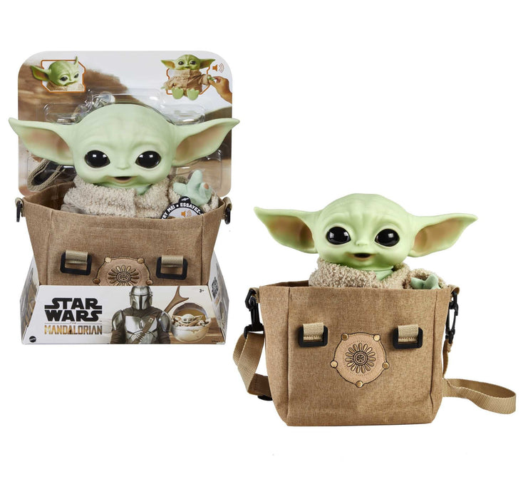 Peluche Electronico Con Bandolera Mattel Star Wars The Mandalorian The Child Baby Yoda 28 Cm