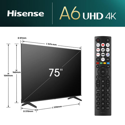EAN 6942351406961 - Hisense 75A6N 190,5 cm (75") 4K Ultra HD Smart TV Wifi Negro 350 cd / m² imagen 2