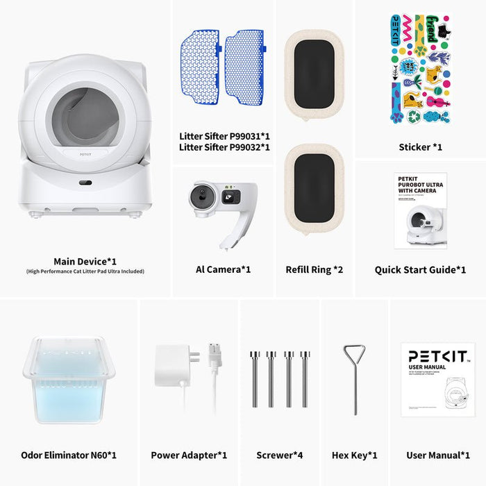 EAN 6975069305523 - PETKIT P9903 bandeja higiénica para perro y gato Arenero con limpieza automática Blanco imagen 12