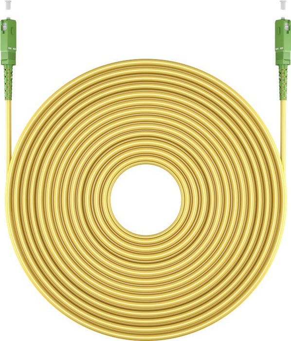 Cable De Fibra Óptica Para Router  3m -Ø3 Mm Amarillo Latiguillo Monomodo Ftth - 9/125 Os2 - Sc/Apc-Sc/Apc Simplex - Compatible