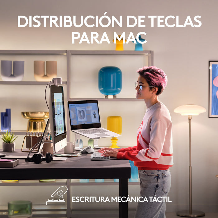 EAN 5099206103306 - Logitech Master 920-010799 teclado Oficina RF Wireless + Bluetooth QWERTY Internacional de EE.UU. Gris imagen 3