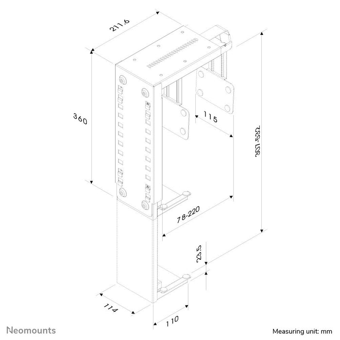 EAN 8717371442217 - Neomounts CPU-D100SILVER soporte de CPU Soporte de CPU para instalación en escritorio Plata imagen 3