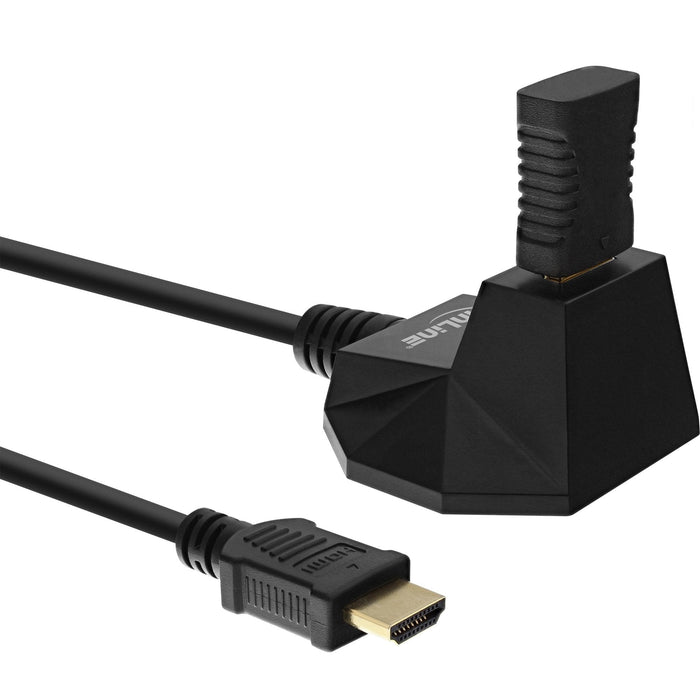 Estación Hdmi Inline, Cable Hdmi De Con Ethernet, M/F, Negro, Contactos Dorados, 3 M