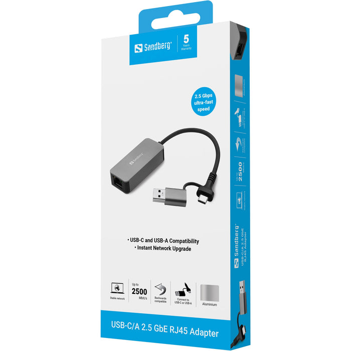EAN 5705730136689 - Sandberg 136-68 adaptador y tarjeta de red Ethernet 2500 Mbit/s imagen 5