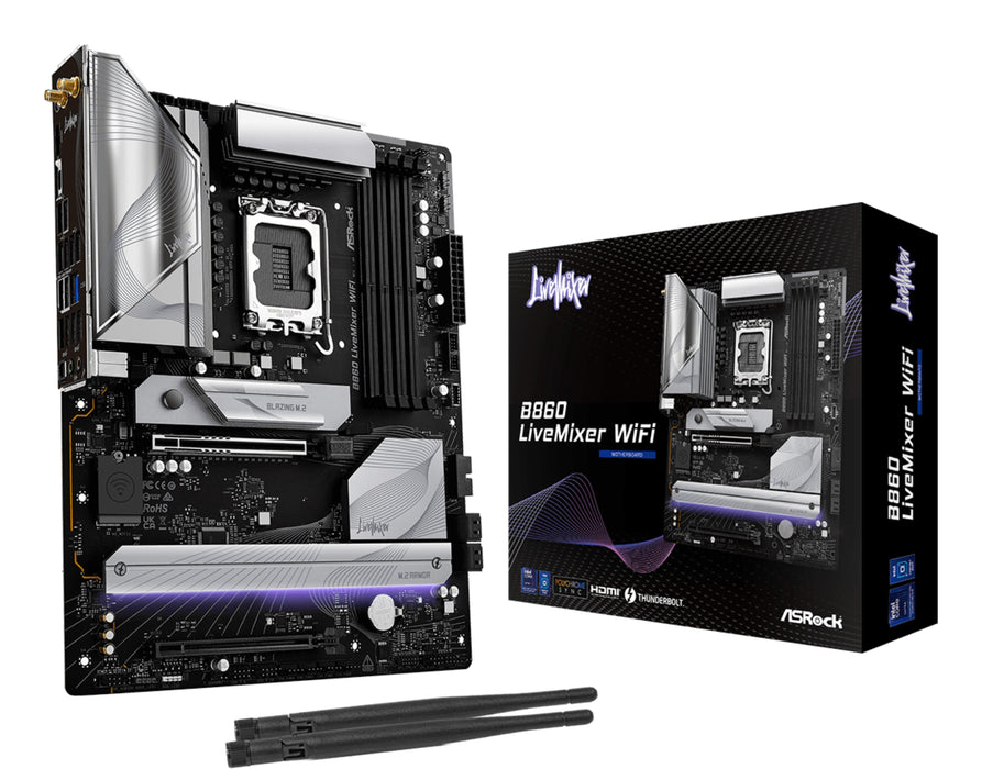 EAN 4711581490147 - Asrock B860 LiveMixer WiFi Intel B860 LGA 1851 (Socket V1) ATX imagen 1