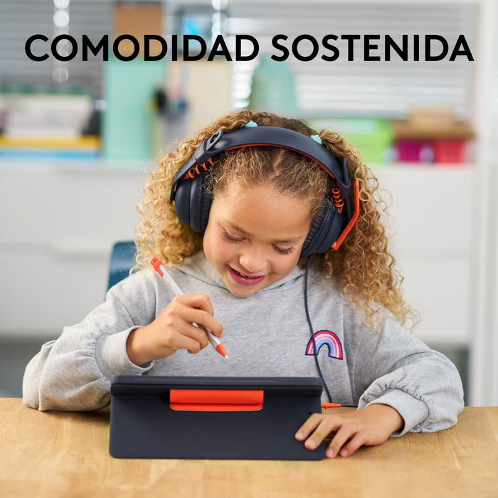 EAN 0097855190727 - Logitech Zone Learn Auriculares Alámbrico Diadema Educación USB Tipo C Azul, Naranja imagen 6
