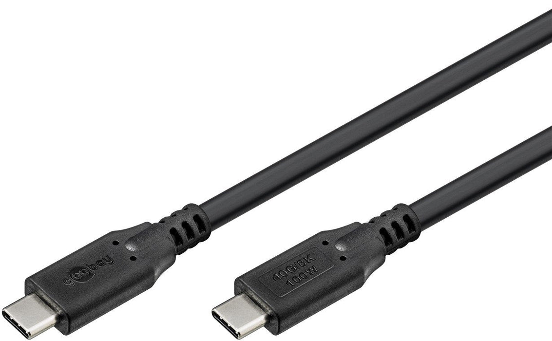 Goobay Usb4 Gen 3x2 Cable, Usb-C Stecker > Usb-C Stecker, 40gbit/S (Negro, 2 Meter, Pd, Laden Mit Bis Zu 100 Watt) 74193