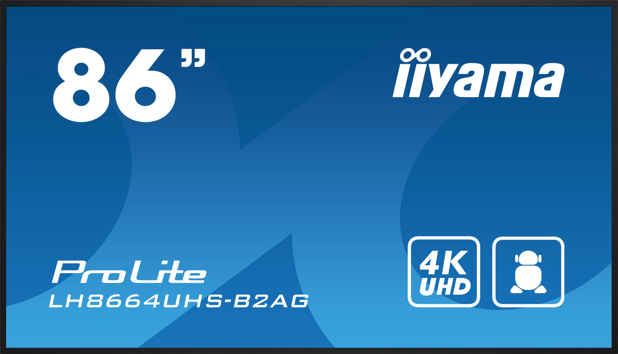 EAN 4948570124916 - iiyama LH8664UHS-B2AG pantalla de señalización Pantalla plana para señalización digital 2,17 m (85.6") Wi imagen 2