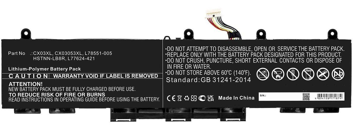 Laptop Battery For Hp 51.30wh 11.4v 4500mah Mbxhp-Ba0299