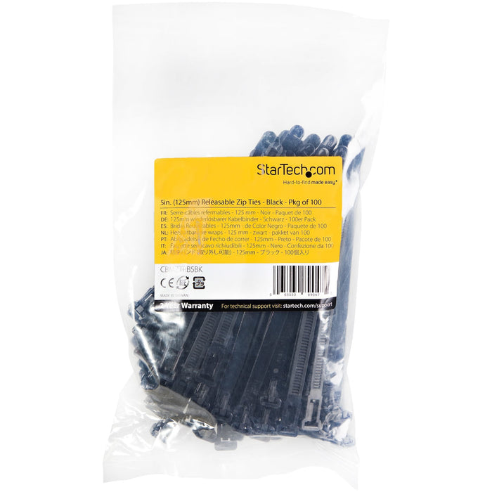 Startech 100 Bridas Reutilizables De 12cm, Nylon