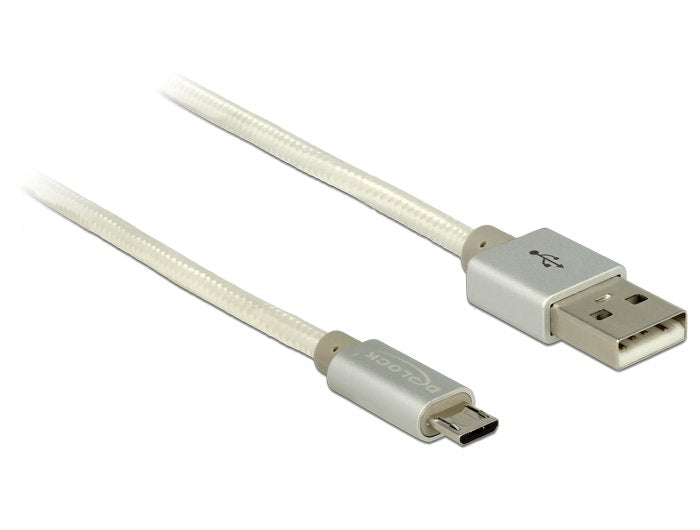 Delock Cable De Datos Y Carga Usb 2.0 Tipo A> Micro-B Blanco 2m