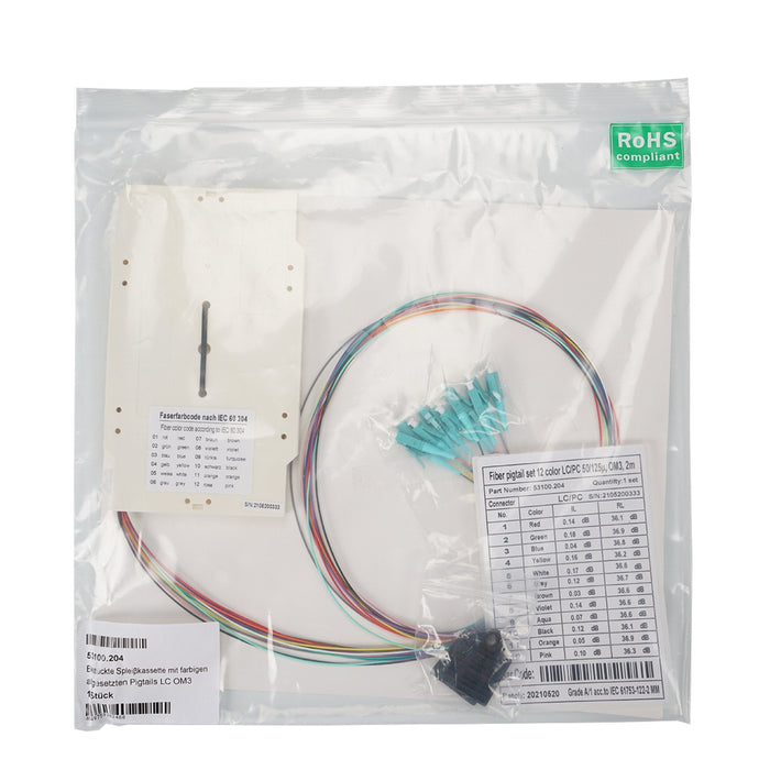 Efb Bestckte Spleikassette Mit Farbigen Abgesetzten Pigtails Lc Om3
