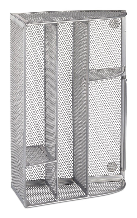 Relaxdays Escritorio-Organizer 5 Compartimentos, Metal Plateado