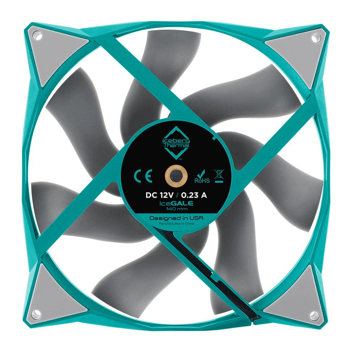 EAN 1230000071062 - Iceberg Thermal IceGALE Carcasa del ordenador Ventilador 14 cm Verde azulado 1 pieza(s) imagen 3