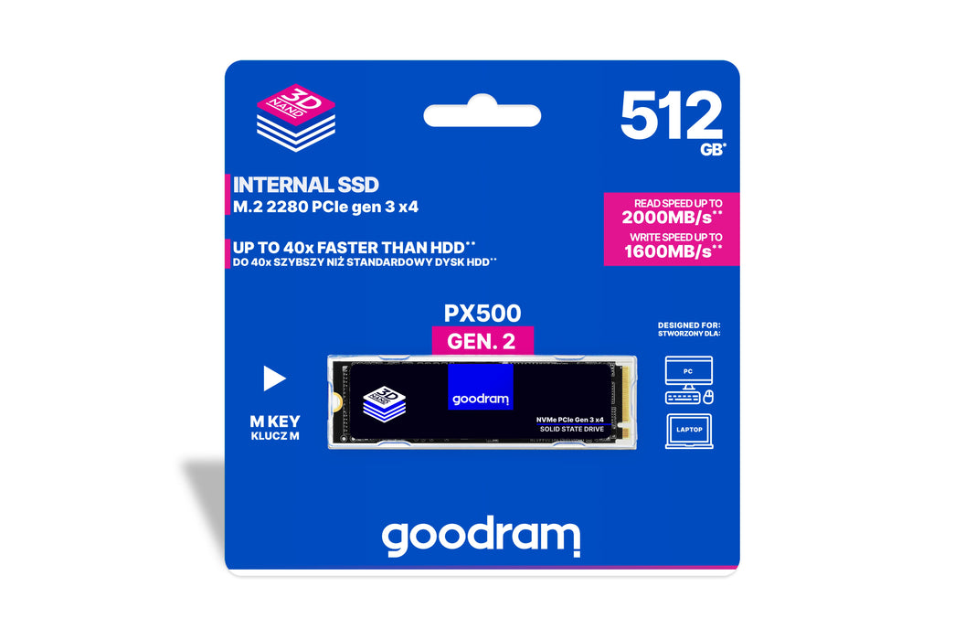 EAN 5908267962626 - Goodram PX500 M2 PCIe NVMe 512GB M.2 PCI Express 3.0 3D NAND imagen 6