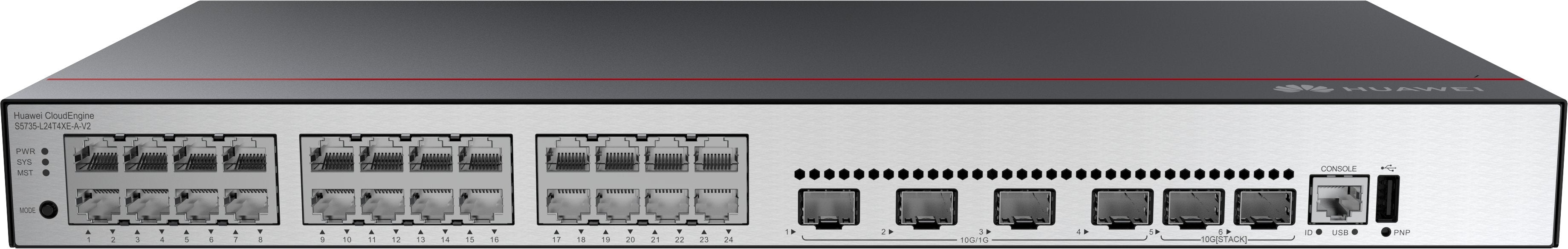 Huawei Switch S5735-L24t4xe-A-V2 (24*10/100/1000base-T Ports, 4*10ge Sfp+ Ports, 2*12ge Stack Ports, Ac Power) + Software (98012011 + 88037bnm)