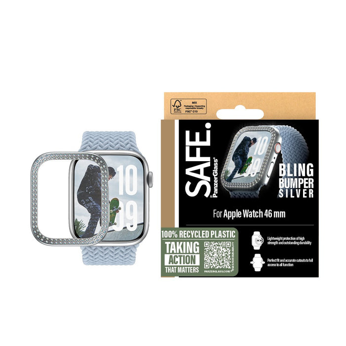 EAN 5715685003783 - PanzerGlass SAFE. by ® Bling Bumper Silver Apple Watch Series 11 | 10 | 46mm funda para teléfono móvil Pl imagen 2