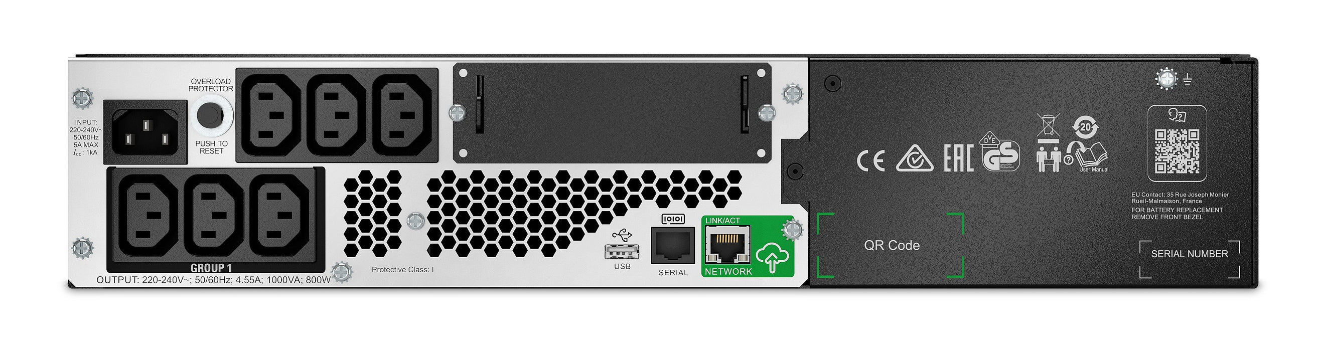 EAN 0731304402596 - APC Smart-UPS Lithium Ion Short Depth 1000VA 230V with SmartConnect sistema de alimentación ininterrumpid imagen 2