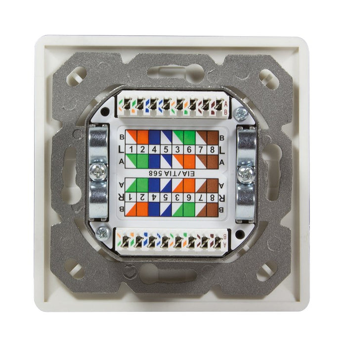 Logilink Cat.6 Wall Outlet 2xrj45 Stp Horizontal, Signal Blanco