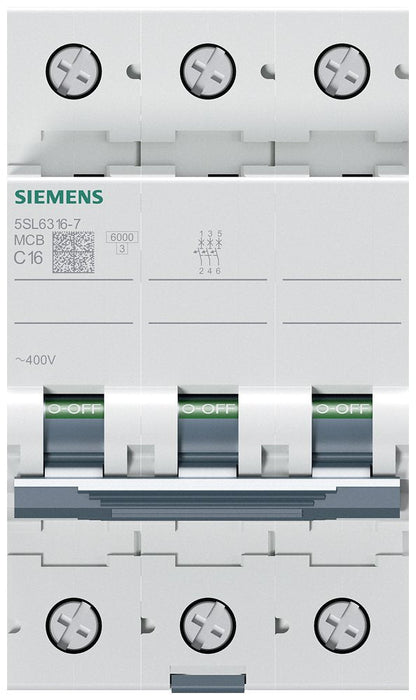 Siemens Automat C 16a 5sl63167 400v 6ka 3p