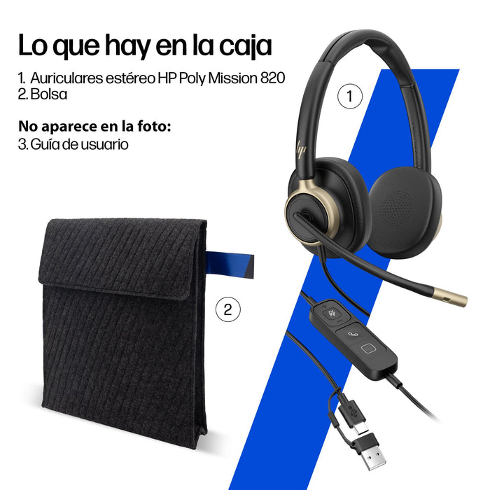 EAN 0199251821813 - HP Poly Mission 815 Monaural USB Wired Headset Negro imagen 3