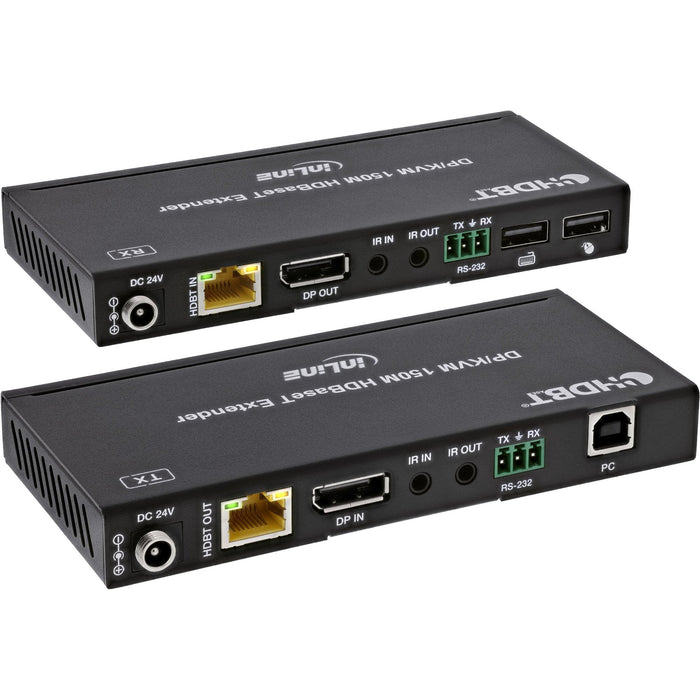 Kvm Extender, Displayport  4k/60hz , Hdbaset , 100m , Set Inline