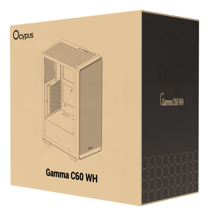 Caja Pc Ocypus Gamma C60 (Blanco, Tempered Glass) Gamma-C60-Whg000xx-Gl