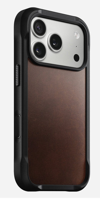 Nomad Rugged Leather Case Iphone 17 Pro Rustic Brown Horween