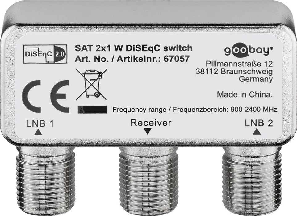 EAN 4040849670572 - Goobay 67057 cable divisor y combinador Divisor de señal para cable coaxial Plata imagen 1