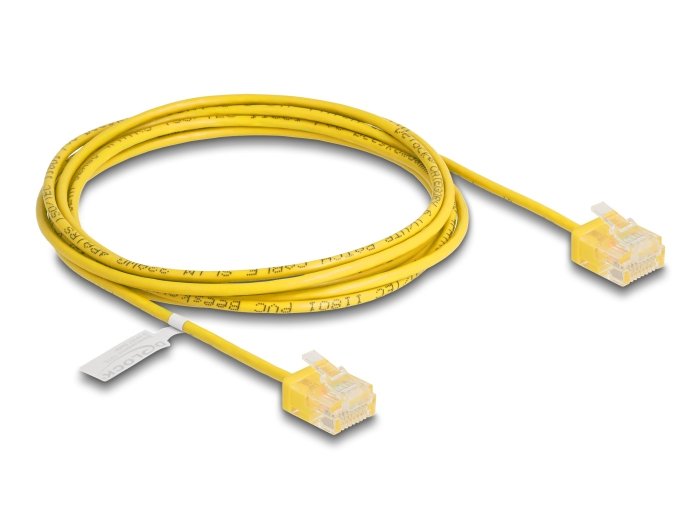 Delock Rj45 Cable De Red Cat.6 Utp Ultra Slim 2 M Amarillo Con Kurzen Machon