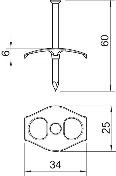 Obo 1996 60 Nagel-Fix 3,5x60mm Pp Transparent 2222868