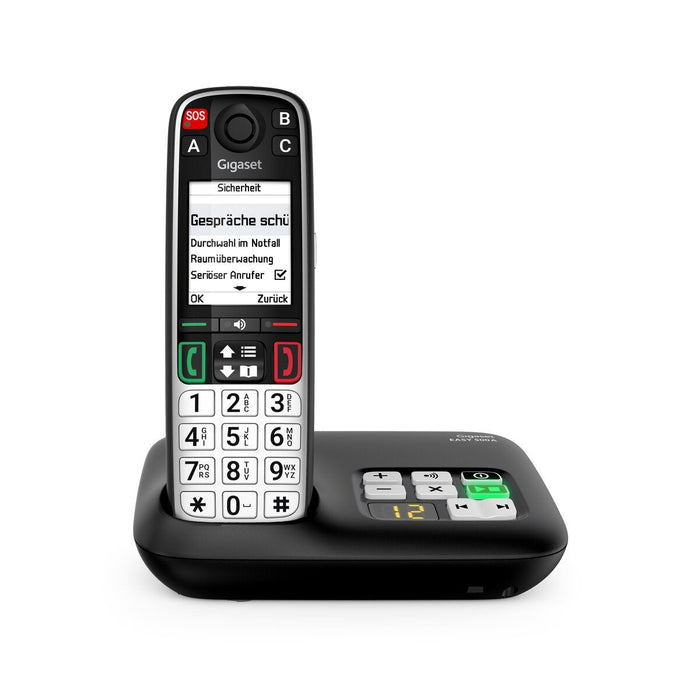 Gigaset Easy 500a Dect-Ladebasis Con 1x Handset (Sos/Ls Life Style)+Ab - Negro