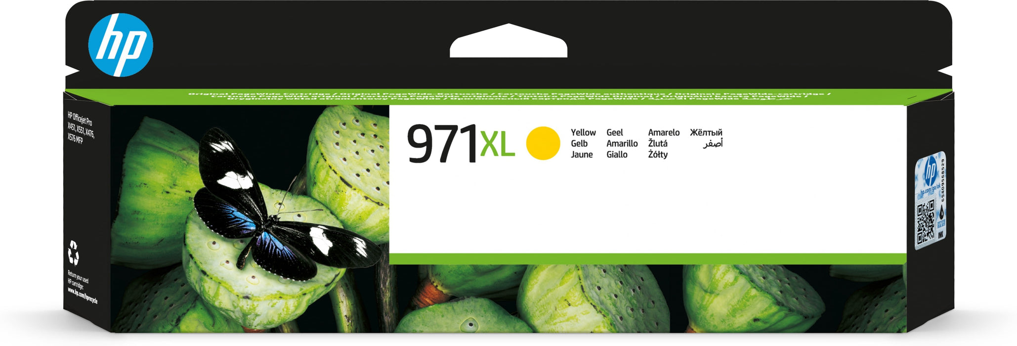 EAN 0886112877422 - HP 971XL High Yield Yellow Original Ink Cartridge cartucho de tinta 1 pieza(s) Alto rendimiento (XL) imagen 1