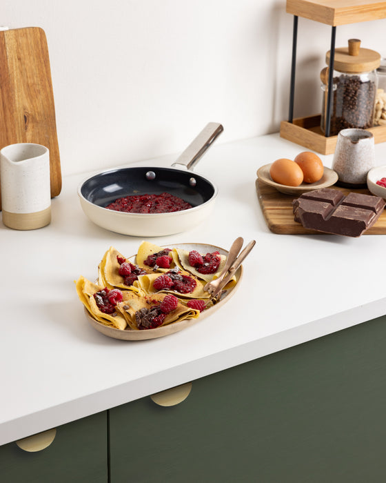 Smeg Fpf2402crm Bratpfanne, 24 Cm, Keramik, Edelstahlgriff, Mattcreme