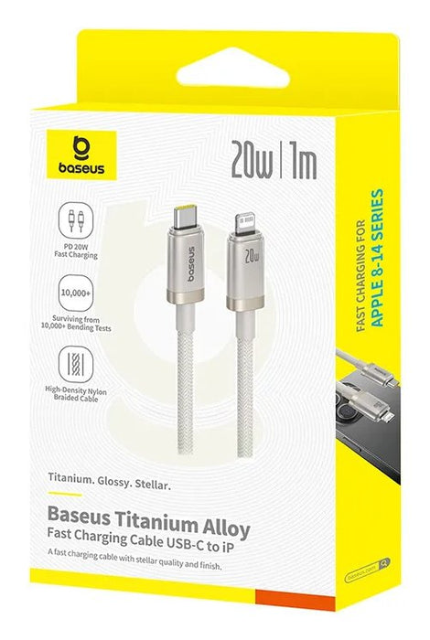 Titanium Alloy Fast Charging Cable Type-C To Ip 20w 1m Galaxy Titanium Gold